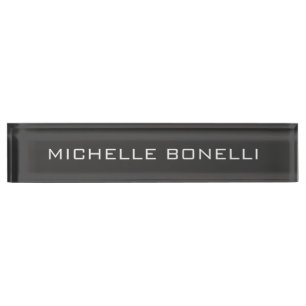 Porte-nom Pour Bureau Tendance Grey Attrayant Moderne Business Nameplate