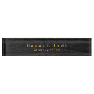 Porte-nom Pour Bureau Tendance Gris Or Design Plain Professionnel