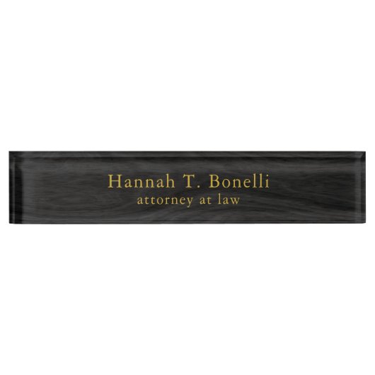 Porte-nom Pour Bureau Tendance Gris Or Design Plain Professionnel (Devant)