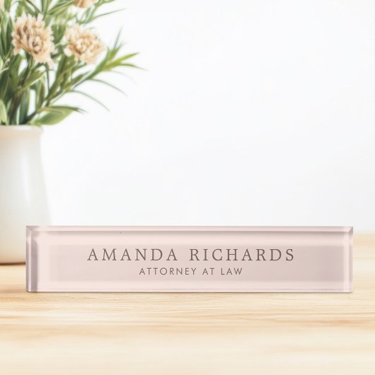 Porte-nom Pour Bureau Tendance rose et marron