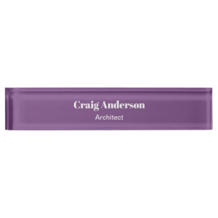Porte-nom Pour Bureau Tendance violet professionnel Plain moderne élégan