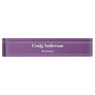 Porte-nom Pour Bureau Tendance violet professionnel Plain moderne élégan