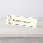 Porte-nom Pour Bureau Tennis Doubles Cream Personnel (Devant)