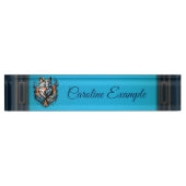 Porte-nom Pour Bureau Tête de loup majestueux (Devant)