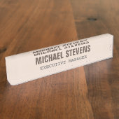 Porte-nom Pour Bureau Texte gras élégant professionnel (Taille)