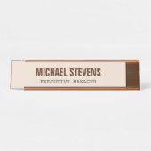 Porte-nom Pour Bureau Texte gras élégant professionnel (Devant)