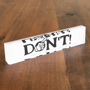 Porte-nom Pour Bureau Texte "NE PAS" Avec Doigt