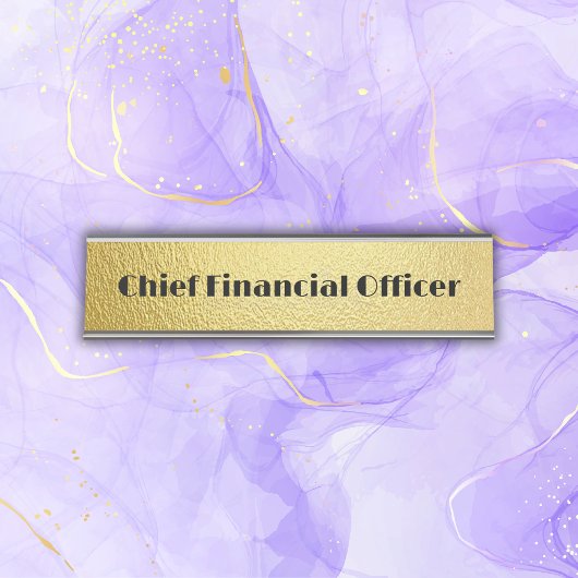 Porte-nom Pour Bureau Texte noir sur or - monogramme |