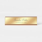 Porte-nom Pour Bureau Texte rose élégant de manuscrit de main de modèle (Devant)