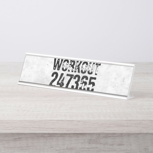 Porte-nom Pour Bureau Texte usé et rayé Workout 247365 rustique (Devant)