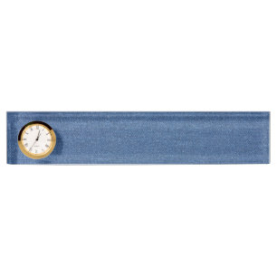 Porte-nom Pour Bureau Textile fabric bleu fashion jean denim