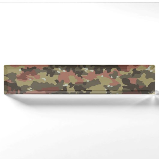 Porte-nom Pour Bureau Texture camouflage marron (Devant)