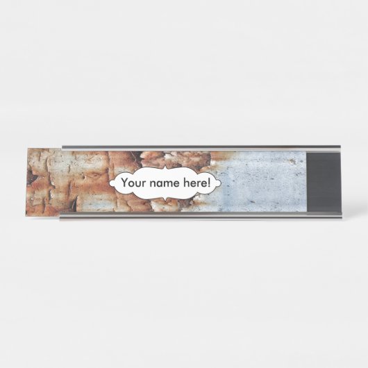 Porte-nom Pour Bureau Texture de peinture d'épluchage (Devant)