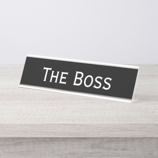 Porte-nom Pour Bureau The boss (Devant)