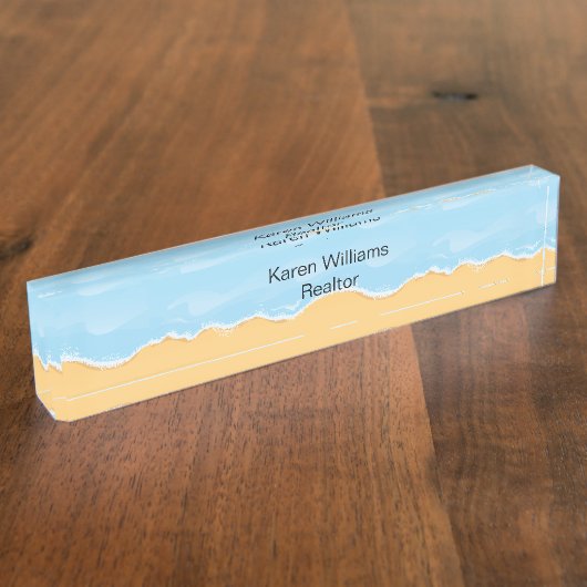 Porte-nom Pour Bureau Thème de Beach Realtor (Taille)