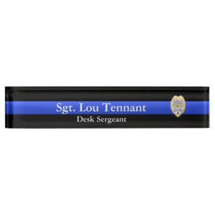 Porte-nom Pour Bureau Thin Blue Line