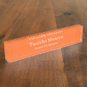 Porte-nom Pour Bureau Titre et nom Orange Vibrant (Taille)