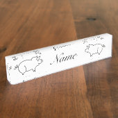 Porte-nom Pour Bureau Tonnerre d'animal de porc (Taille)