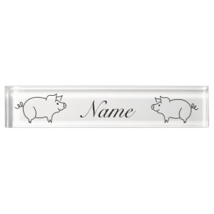 Porte-nom Pour Bureau Tonnerre d'animal de porc