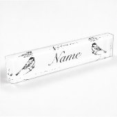 Porte-nom Pour Bureau Tonnerre de chickadee noir