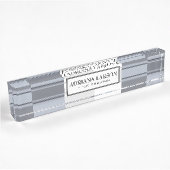 Porte-nom Pour Bureau Tons Gris Rectangles Motif