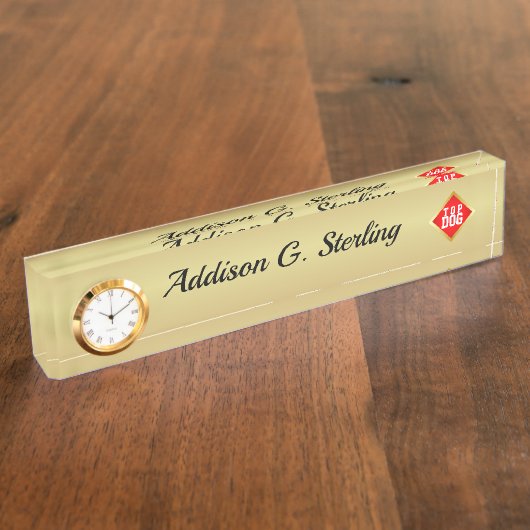 Porte-nom Pour Bureau TOP DOG (Votre nom) (Taille)