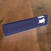 Porte-nom Pour Bureau Tortue de mer bleue et blanche (Taille)