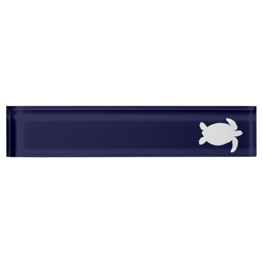Porte-nom Pour Bureau Tortue de mer bleue et blanche (Devant)