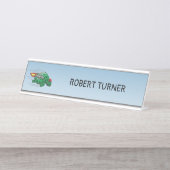 Porte-nom Pour Bureau Tortue Fusée (Devant)