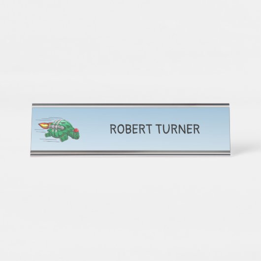 Porte-nom Pour Bureau Tortue Fusée (Devant)