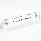 Porte-nom Pour Bureau Tortue tribale de style d'impression typographique