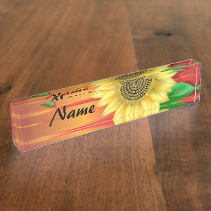 Porte-nom Pour Bureau Tournesol