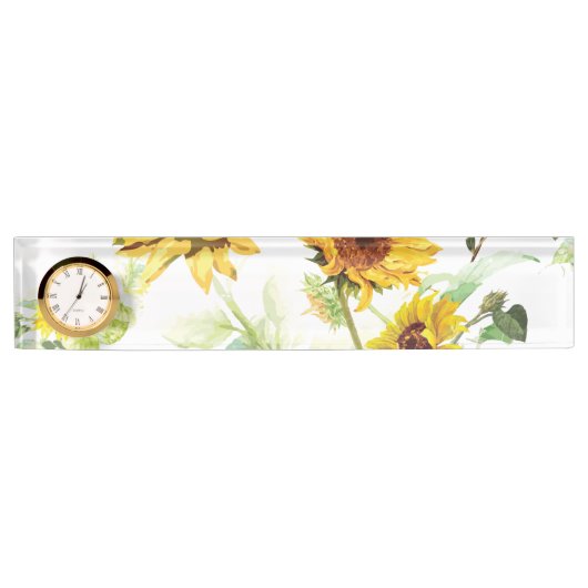 Porte-nom Pour Bureau Tournesol aquarelle (Devant)