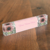 Porte-nom Pour Bureau Tournesol rose pâle (Taille)