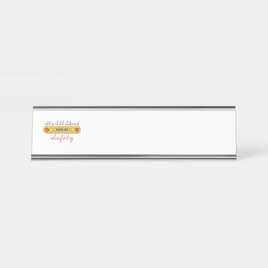 Porte-nom Pour Bureau Tout sur la sécurité (Devant)