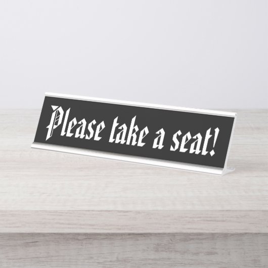 Porte-nom Pour Bureau Traditionnel, à l'ancienne "S'il vous plaît prenez (Devant)