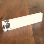 Porte-nom Pour Bureau Train Bleu Et Rouge (Taille)