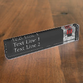 Porte-nom Pour Bureau Train rouge démodé de vapeur (Taille)