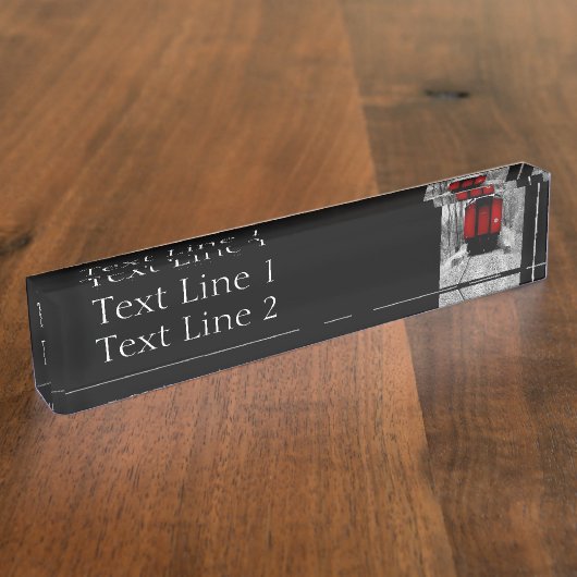 Porte-nom Pour Bureau Train rouge démodé de vapeur (Taille)