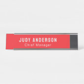 Porte-nom Pour Bureau Trend Bright Red Professional Plain Modern Elegant (Devant)