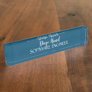 Porte-nom Pour Bureau Trend Color Turquoise Blue Desk Nom Plate