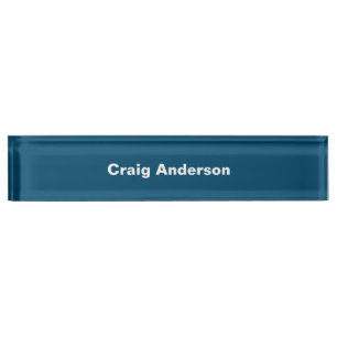 Porte-nom Pour Bureau Trend Professional Plain Moderne Elégant Bleu Océa