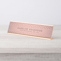 Trendy Rose Rose Or Chevron Moderne Monogramme