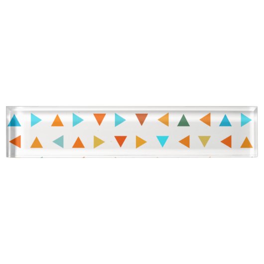 Porte-nom Pour Bureau Triangles colorés (Devant)