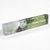 Porte-nom Pour Bureau Trio à fleurs de tulipes blanches