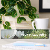 Porte-nom Pour Bureau Trio à fleurs de tulipes blanches