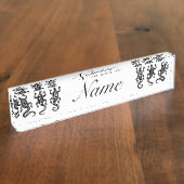 Porte-nom Pour Bureau Trois Lézards noirs Thunder_Cove Style sud-ouest (Taille)