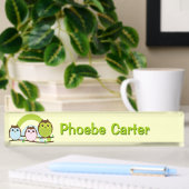 Porte-nom Pour Bureau Trois petits hiboux