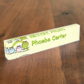 Porte-nom Pour Bureau Trois petits hiboux (Taille)