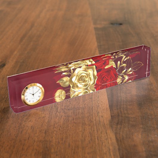 Porte-nom Pour Bureau Trois Roses de bijoux (Taille)